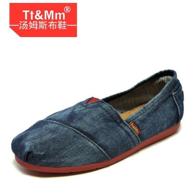汤姆斯Tt&Mm 2013新款牛仔布休闲鞋 男韩版潮英伦帆布透气男鞋