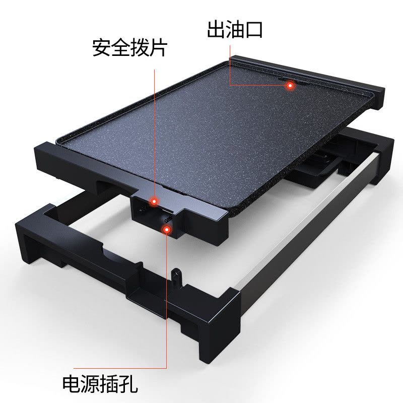 金利诺韩式电烤盘烧烤炉 家用多功能不粘无烟电烤炉烤肉炉烧烤盘图片