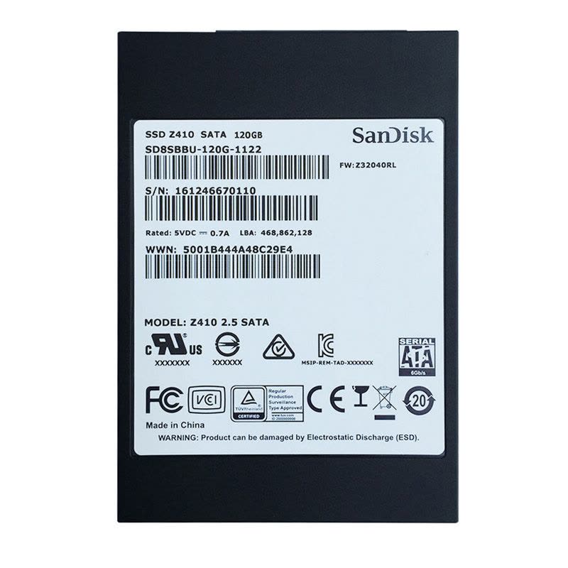 闪迪(SanDisk)商业级Z410系列120G SSD固态硬盘 2.5英寸笔记本 台式机通用图片