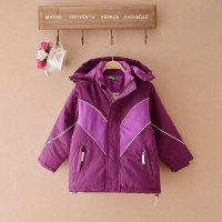 2013冬季 新款女童长袖上衣 中童款冲锋衣 夹棉厚棉衣棉服带帽夹克外套