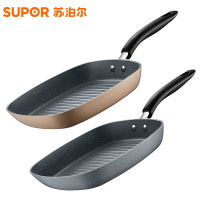 苏泊尔(SUPOR)平底锅26cm西式方形无油烟不粘锅平底煎锅煎盘电磁炉锅苏泊尔炊具厨具EJ26VP01灰/粉两种颜色随