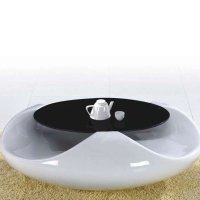 霍客森 飞碟茶几 圆形茶几 创意茶几 客厅玻璃钢茶几高档会展茶几