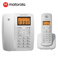 摩托罗拉(Motorola)C4200C白色数字无绳电话机 无线座机 子母机一拖一 办公家用 免提 来电显示 低辐射