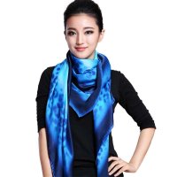 西丝娘娘 桑蚕丝秋冬欧式油画风真丝超大方巾围巾披肩高档正品06