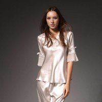 西丝娘娘 春秋正品100%桑蚕丝两件套重磅女真丝睡衣 9018