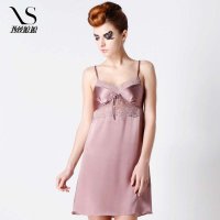 西丝娘娘 女款春夏100%桑蚕丝真丝睡衣性感吊带睡裙8319