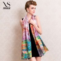 西丝娘娘新款100%桑蚕丝时尚真丝丝巾长方巾女士秋冬303