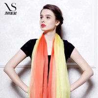 西丝娘娘 桑蚕丝秋冬渐变色真丝长丝巾围巾披肩高档正品106