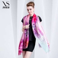 西丝娘娘纯羊毛 欧美秋冬季女士保暖加厚超大围巾披肩两用015