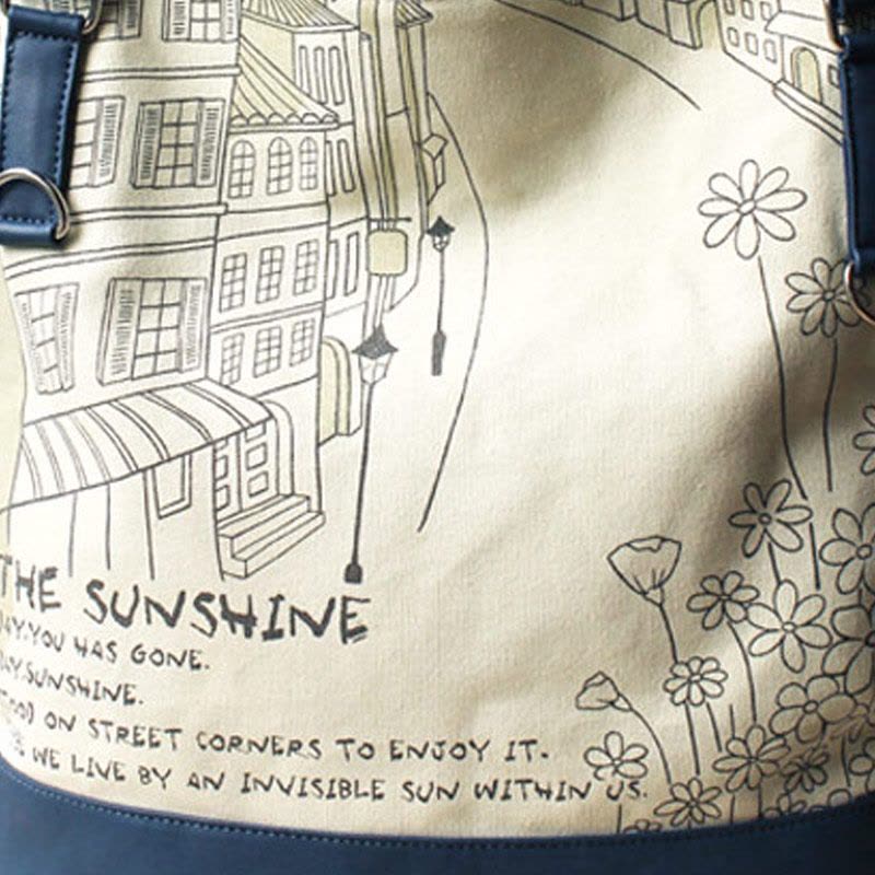 花间公主 The Sunshine2021春季原创设计帆布单肩斜挎多功能包文艺气质女包图片
