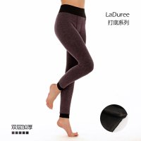 LaDuree双层一体女士加绒加厚不窝绒不掉裆高腰保暖裤/打底裤/羊毛裤