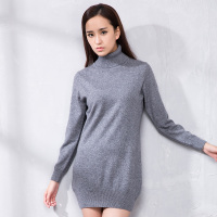 2016冬新款毛衣女中长款纯色高领羊绒衫修身打底套头针织毛衫