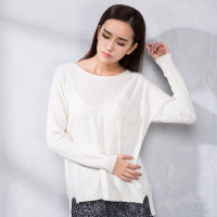 2016冬新款毛衣女斜兜时尚圆领羊绒衫修身打底套头针织毛衫