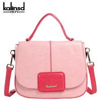 卡琳斯顿2015新款糖果色真皮牛皮撞色拼接手提单肩斜挎女士小包包521432