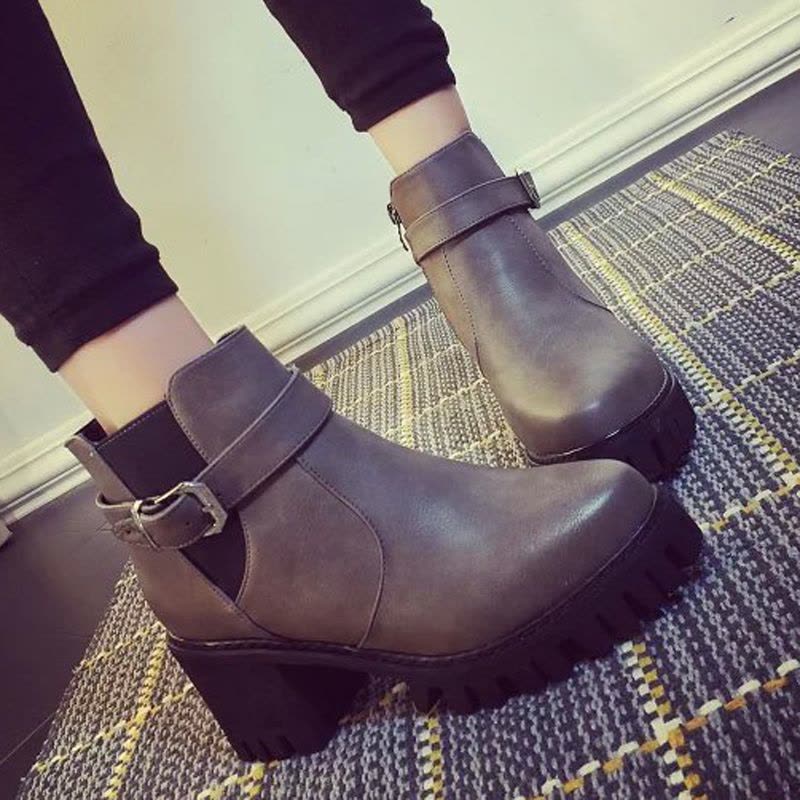girdio格瑞迪欧2016秋季新品女鞋舒适透气靴子三色可选后跟短靴中跟粗跟瘦腿女靴A618图片
