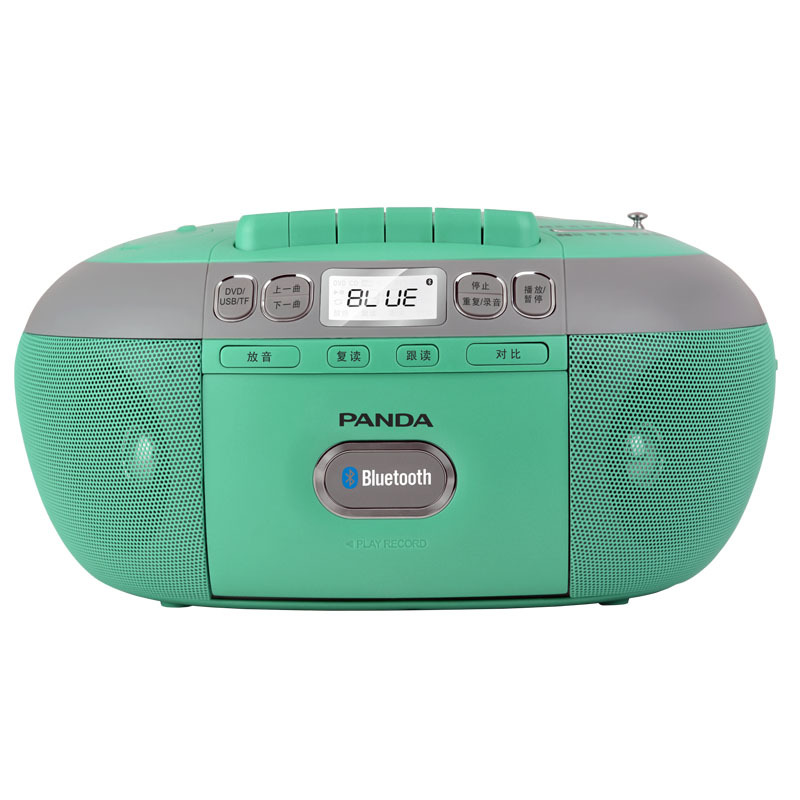 熊猫(PANDA)CD-790 蓝牙无线音响收录音机胎教CD机磁带复读机插卡U盘TF卡转录播放机CD-860升级版 绿