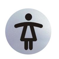 柏兰帝 铝塑板 导示牌 圆形 标识牌 指示牌 银色 83*83*3 女卫生间