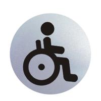 柏兰帝 铝塑板 导示牌 圆形 标识牌 指示牌 银色 83*83*3 残疾人卫生间