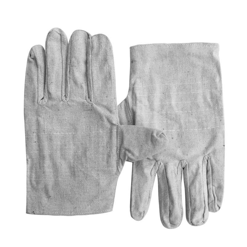谋福 双层帆布手套耐磨工业机修防护电焊工劳保工作者手套 一打10副图片
