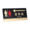 谋福 透明黑金亚克力男女公用洗手间左向箭头指示牌 男女厕所标识牌 指示导向牌 左箭头男女洗手间 HJ37