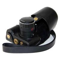 登品 佳能SX510相机包 配肩带 复古时尚 可拆型 可直接充电 Canon SX510专用相机皮套 直充版油皮 黑色