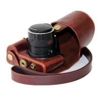 登品 佳能SX510相机包 配肩带 复古时尚 可拆型 可直接充电 Canon SX510专用相机皮套 直充版油皮 咖啡色