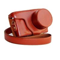 登品 三星微单NX MINI专用相机包 (适用9-27mm变焦) NX-mini长焦相机皮套 保护套 可拆型 棕色