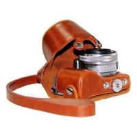 登品索尼NEX-5T专用相机包 (适用16-50镜头或定焦头)配肩带 NEX-5R 5RL 5T皮套 可拆型 七彩 棕色