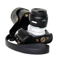 登品 三星NX300专用相机包(18-55镜头和定焦头)复古定制包 可拆型 配单肩带 NX300相机皮套 保护套 黑色