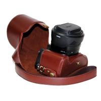 登品for 索尼Sony RX10专用相机包 RX10皮套 配肩带 复古时尚 可拆型 索尼RX10相机套 荔枝纹 咖啡