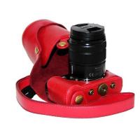 登品for 松下GF6长焦相机套(适用45-150mm镜头)摄影包 GF6专用包 复古可拆型 GF6长焦皮套 红色