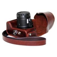 登品for 尼康P520相机包 配肩带 复古时尚 尼康微单P510专用包 复古可拆型 尼康P520保护皮套 咖啡色
