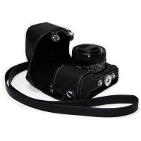 登品 索尼NEX-6短焦相机包(16-50镜头或定焦镜头)NEX-6专用相机套NEX6皮套 复古定制包 荔枝纹 黑色