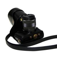 登品for 佳能EOS M长焦微单专用相机包 EOS M相机套 佳能EOS M皮套 EOS-M复古定制包 可拆型 黑色