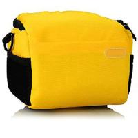 登品 微单相机包 带防雨罩 索尼NEX5T NEX6 A5000 A6000 NEX5N等单肩包 手提 斜挎 腰包 黄色