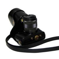 登品 for佳能EOS-M2长焦微单相机套EOS M2保护套EOS M2摄影包专用皮套 复古包EOS-M2相机包 黑色