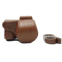 登品 索尼微单NEX-5TL专用相机皮套 索尼NEX5R NEX-5RL保护套可拆型 NEX5T直充版相机包 棕色 M