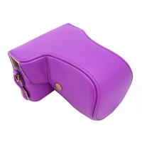 登品尼康J1 J2 J3专用相机套(适用30-110mm变焦镜头) J3长焦皮套 J2保护套 J3相机包 荔枝纹 紫色Y