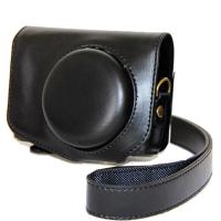 登品 for佳能G7 X相机包 配肩带 可拆型 可直充电 G7X皮套 g7x相机保护套 G7X微单摄影包 油皮 黑色