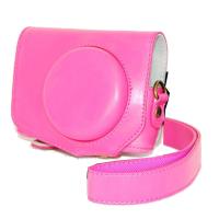 登品 for佳能G7 X相机包 配肩带 可拆型 可直充电 G7X皮套 g7x相机保护套 G7X微单摄影包 油皮 粉色