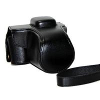 登品 for 奥林巴斯EPL6相机包 配17定焦或14-42镜头EPM2专用包E-PL5皮套 可拆型 EPL6油皮 黑色