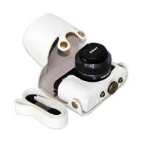 登品 for尼康J4 J3相机包 适配尼康10-30MM镜头和11-27.5MM镜头 可拆型 J4相机套长焦油皮Y 白色
