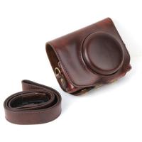 登品 for 佳能 G7 X 相机套 g7x相机保护套 G7X微单摄影包 可拆型 佳能G7X 皮套 油皮B (咖啡)