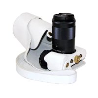 登品for 佳能EOS M3相机包 配肩带 可拆型 eosm3防震保护套 EOS-M3相机套 皮套(白色)