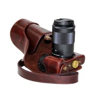 登品for 佳能EOS M3相机包 配肩带 可拆型 eosm3防震保护套 EOS-M3相机套 皮套（咖啡）