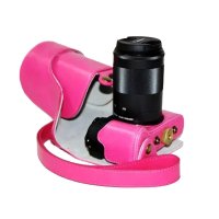 登品for 佳能EOS M3相机包 配肩带 可拆型 eosm3防震保护套 EOS-M3相机套 皮套(红色)