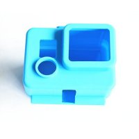 登品for gopro配件 HERO4/3+防水壳硅胶套 潜水壳保护套 保护壳硅胶套(蓝色)