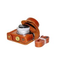 登品for 松下GF7短焦相机包 防震保护套 GF7微单摄影包 相机套 GF7(12-32)定焦皮套 (棕色)