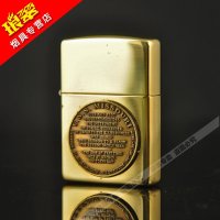 打火机zippo正版 纯铜二战回忆一卷1995年纪念章珍藏套装 四只芝宝ZIPPO珍藏精品金色打火机