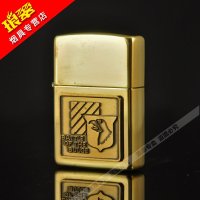 打火机zippo正版 纯铜二战回忆一卷1995年纪念章珍藏套装 四只芝宝ZIPPO珍藏精品金色打火机